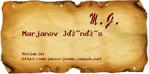 Marjanov Jónás névjegykártya
